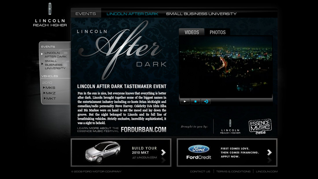Lincoln Lounge microsite